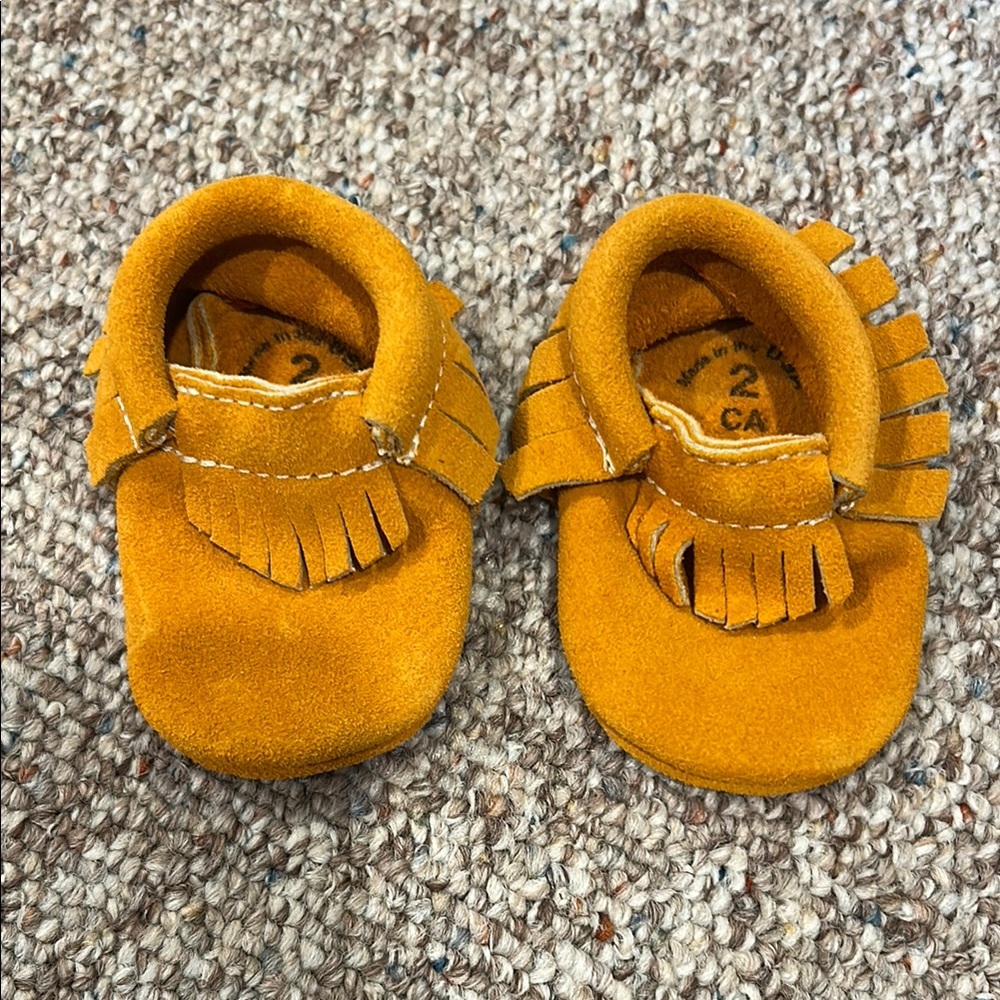 Freshly Picked Mustard Moccasins with Fringe